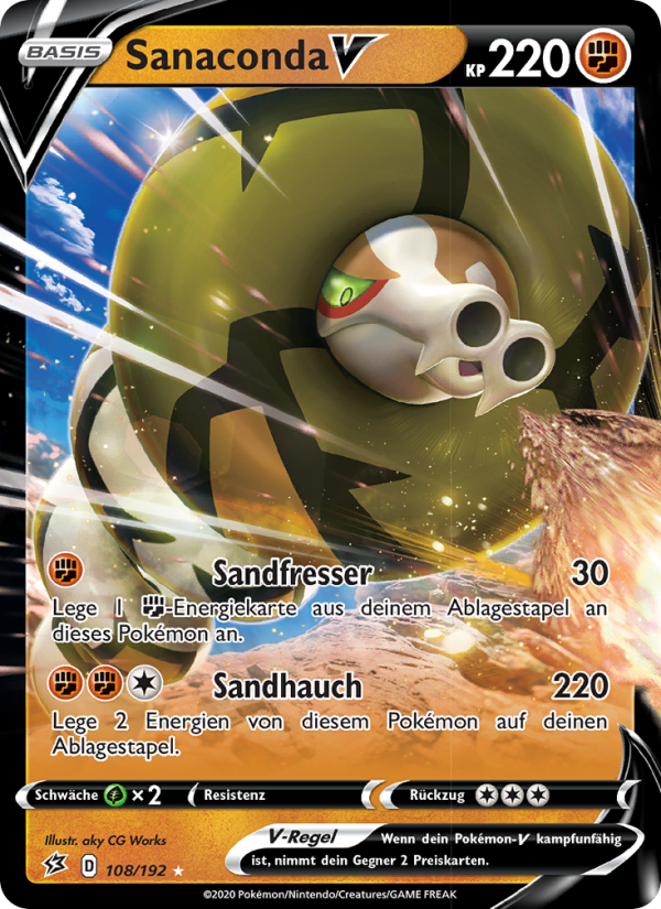 Sanaconda V 108 — Rebel Clash (German Pokémon TCG card)