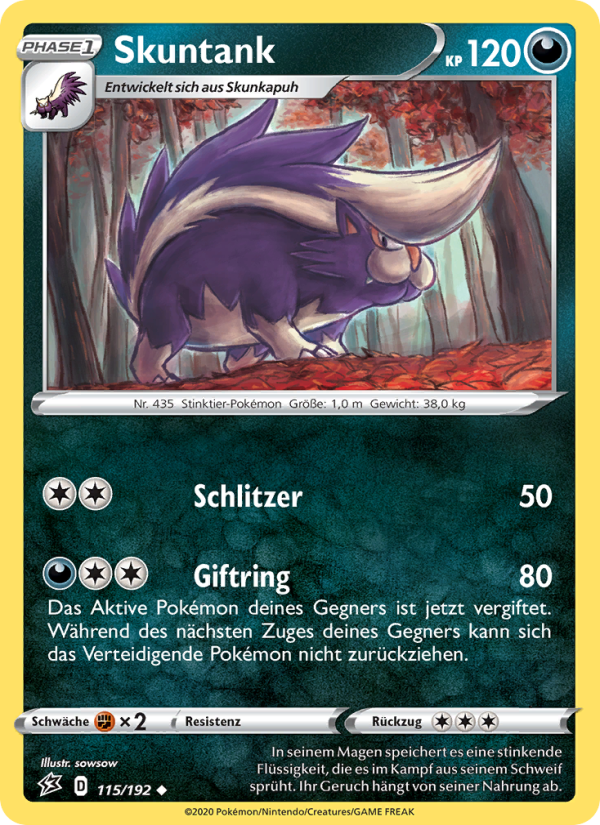 Skuntank 115 — Rebel Clash (German Pokémon TCG card)