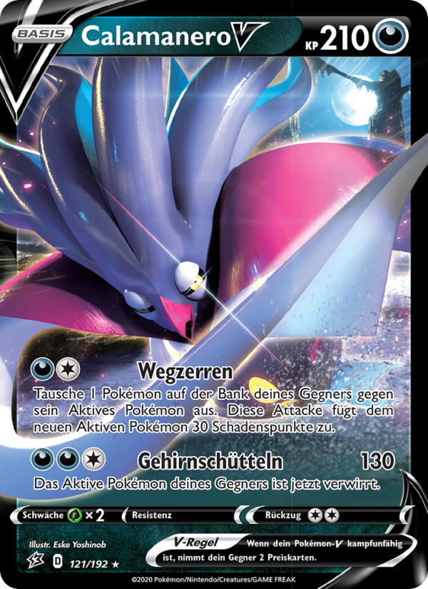 Calamanero V 121 — Rebel Clash (German Pokémon TCG card)
