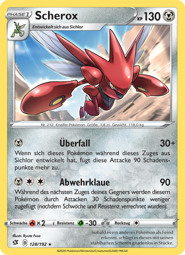 Scherox 128 — Rebel Clash (German Pokémon TCG card)