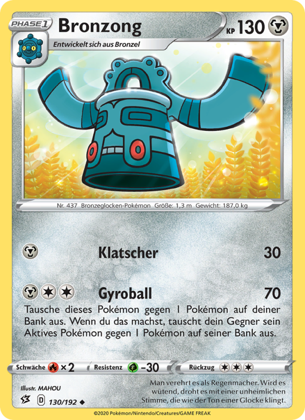 Bronzong 130 — Rebel Clash (German Pokémon TCG card)
