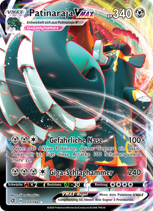Patinaraja VMAX 137 — Rebel Clash (German Pokémon TCG card)