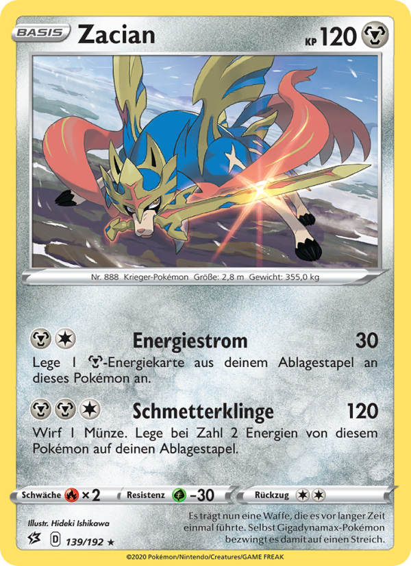 Zacian 139 — Rebel Clash (German Pokémon TCG card)