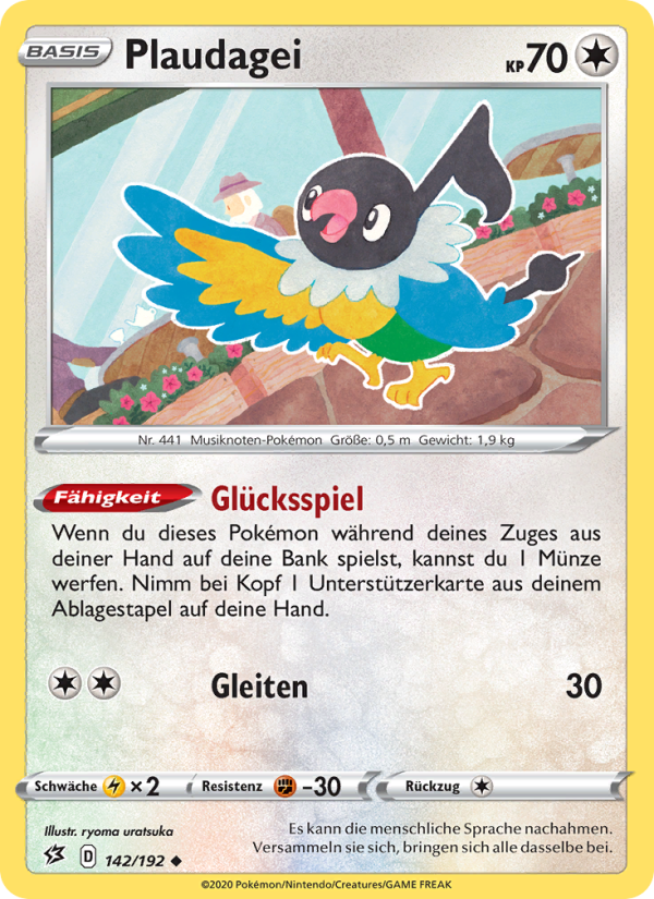 Plaudagei 142 — Rebel Clash (German Pokémon TCG card)