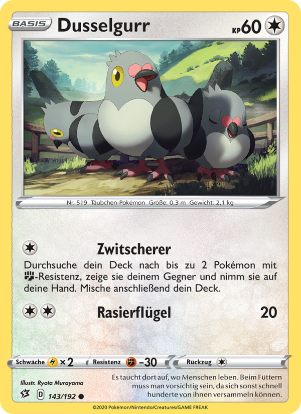 Dusselgurr 143 — Rebel Clash (German Pokémon TCG card)