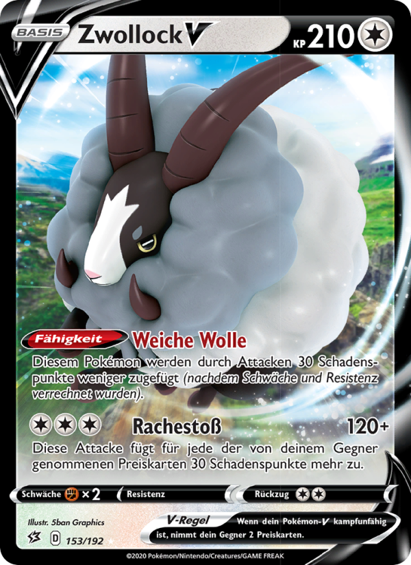 Zwollock V 153 — Rebel Clash (German Pokémon TCG card)