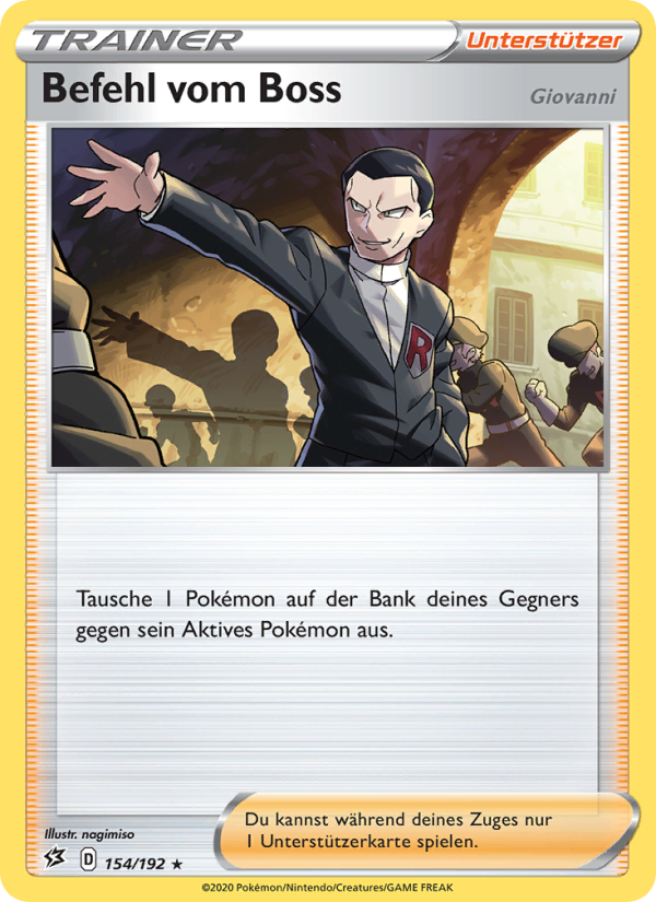 Befehl vom Boss 154 — Rebel Clash (German Pokémon TCG card)