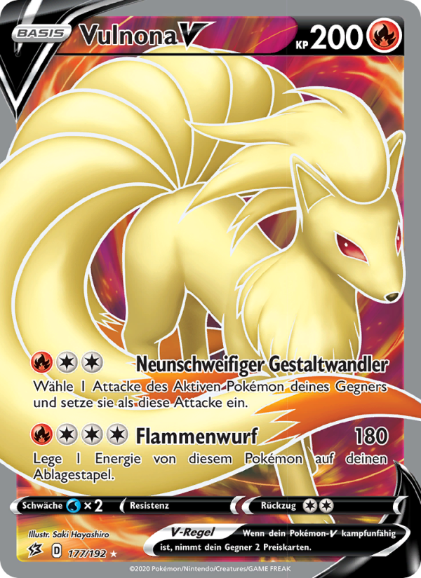 Vulnona V 177 — Rebel Clash (German Pokémon TCG card)