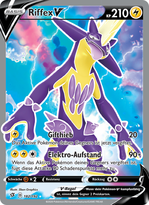 Riffex V 182 — Rebel Clash (German Pokémon TCG card)