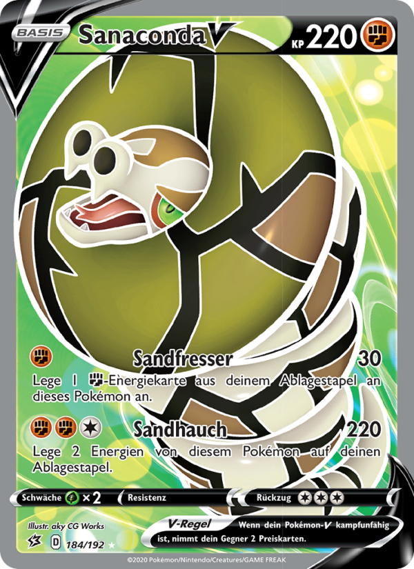 Sanaconda V 184 — Rebel Clash (German Pokémon TCG card)