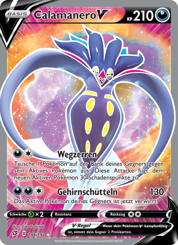 Calamanero V 186 — Rebel Clash (German Pokémon TCG card)