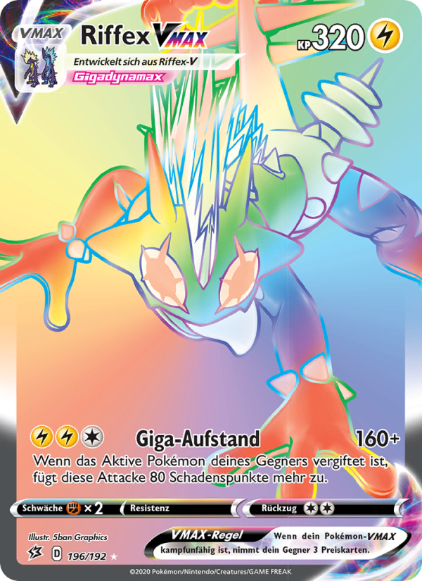 Riffex VMAX 196 — Rebel Clash (German Pokémon TCG card)