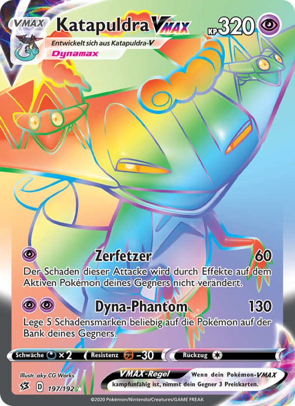 Katapuldra VMAX 197 — Rebel Clash (German Pokémon TCG card)