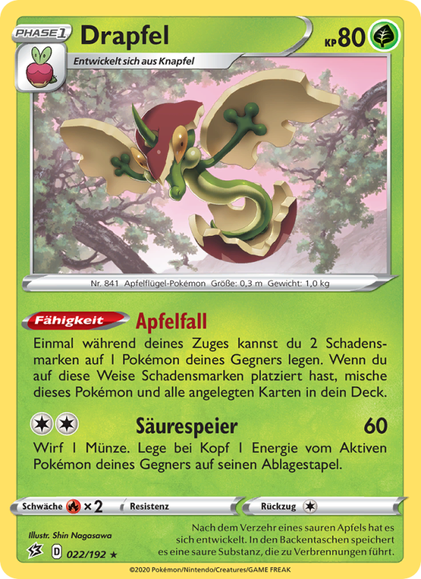Drapfel 22 — Rebel Clash (German Pokémon TCG card)