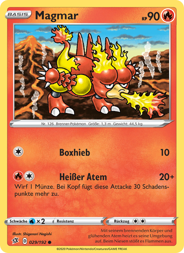 Magmar 29 — Rebel Clash (German Pokémon TCG card)