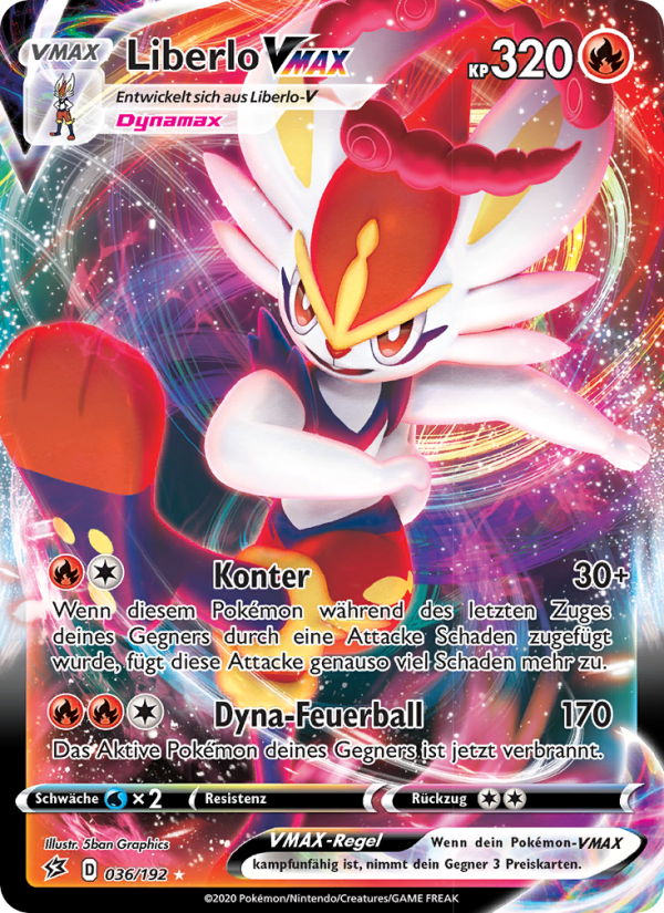 Liberlo VMAX 36 — Rebel Clash (German Pokémon TCG card)