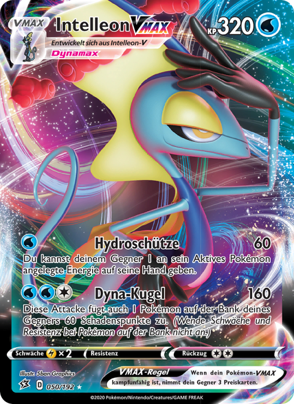 Intelleon VMAX 50 — Rebel Clash (German Pokémon TCG card)