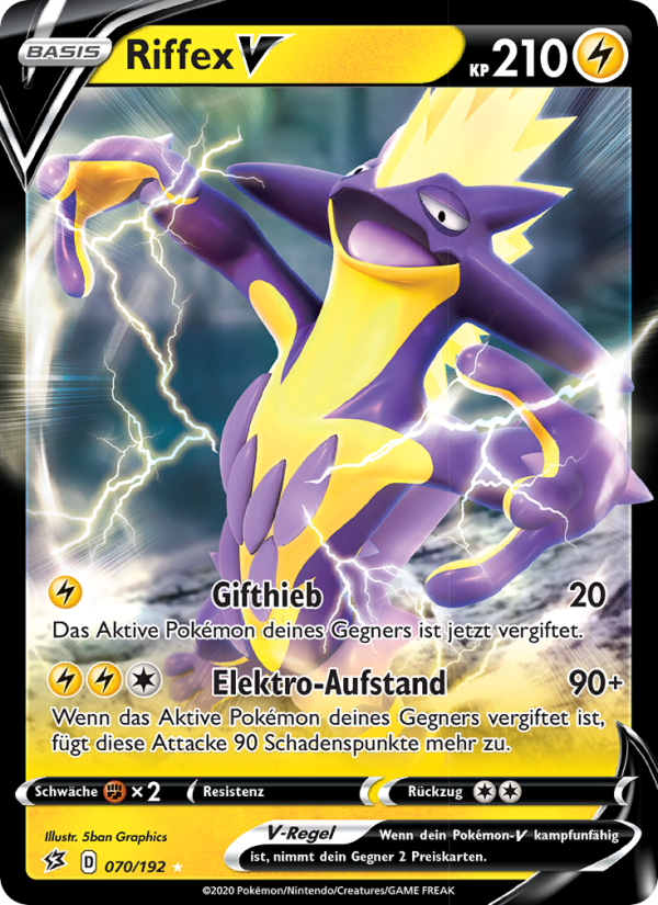 Riffex V 70 — Rebel Clash (German Pokémon TCG card)