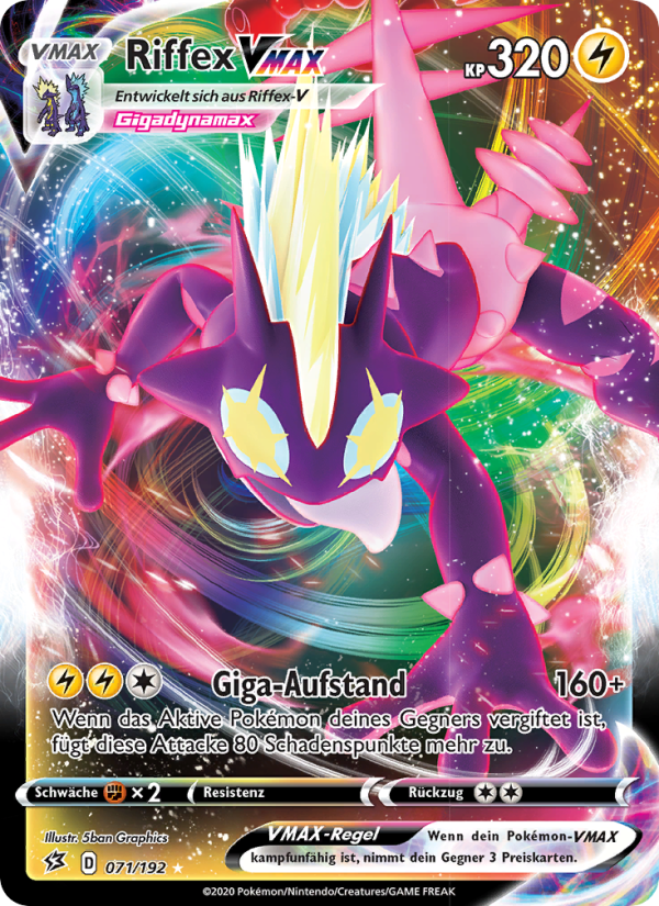 Riffex VMAX 71 — Rebel Clash (German Pokémon TCG card)