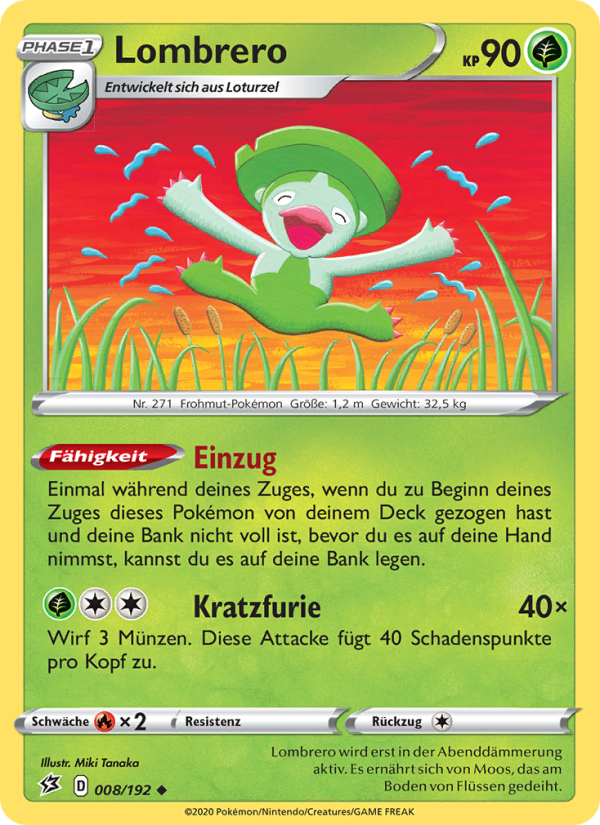 Lombrero 8 — Rebel Clash (German Pokémon TCG card)
