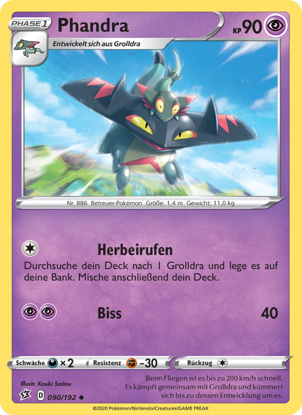 Phandra 90 — Rebel Clash (German Pokémon TCG card)