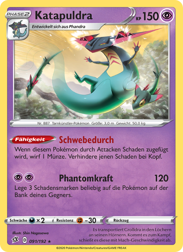 Katapuldra 91 — Rebel Clash (German Pokémon TCG card)