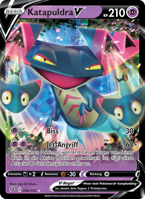 Katapuldra V 92 — Rebel Clash (German Pokémon TCG card)