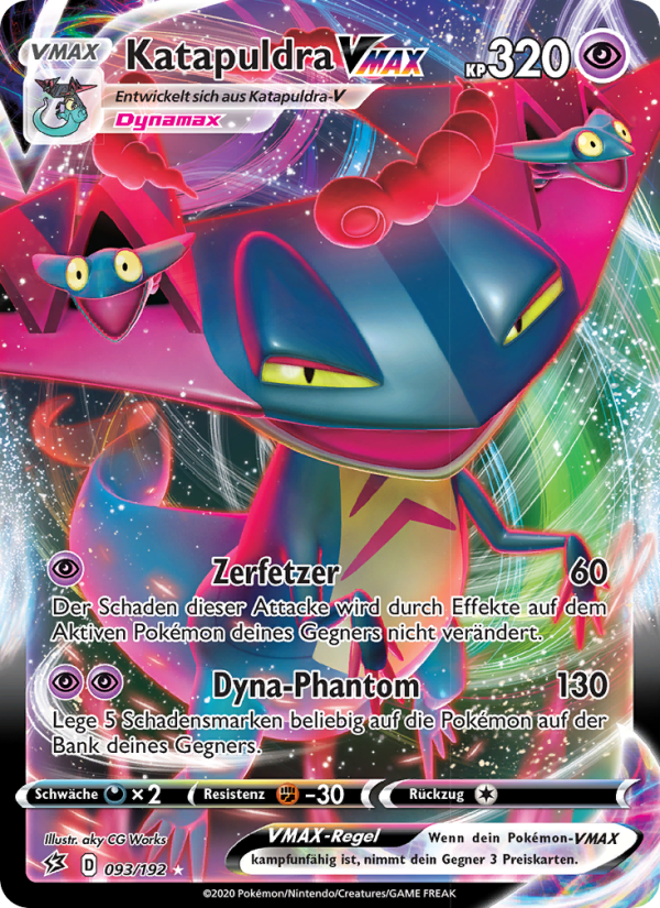 Katapuldra VMAX 93 — Rebel Clash (German Pokémon TCG card)