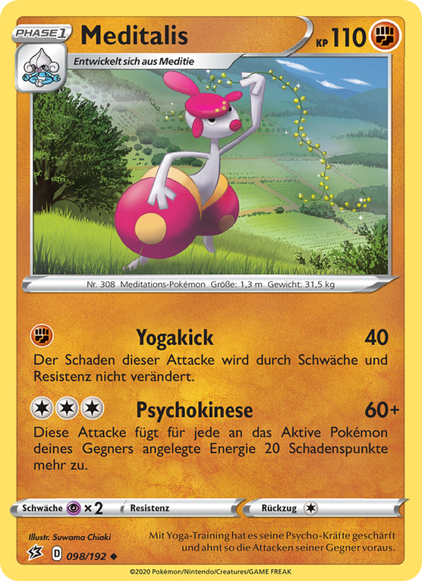 Meditalis 98 — Rebel Clash (German Pokémon TCG card)