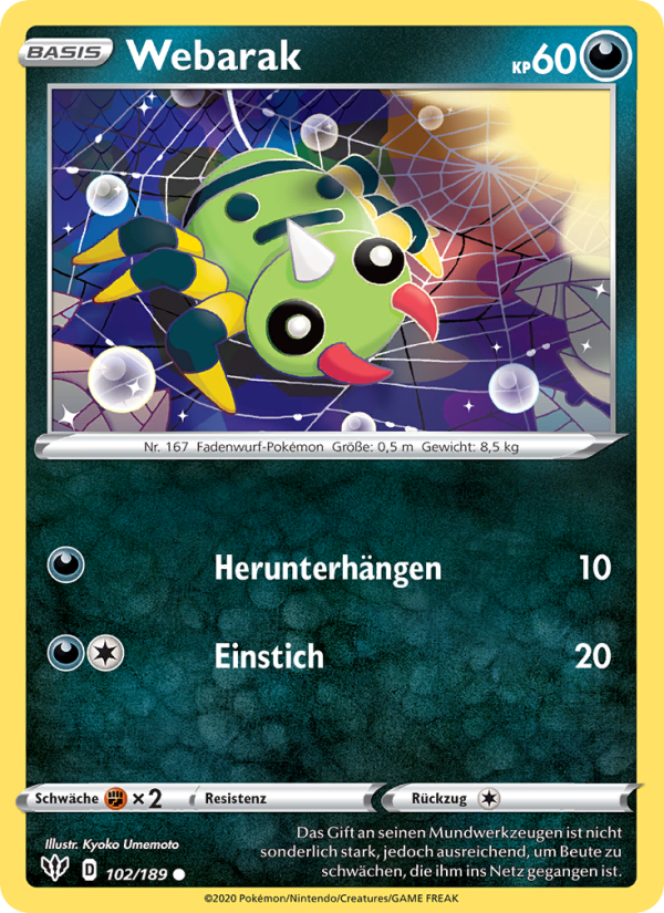 Webarak 102 — Darkness Ablaze (German Pokémon TCG card)
