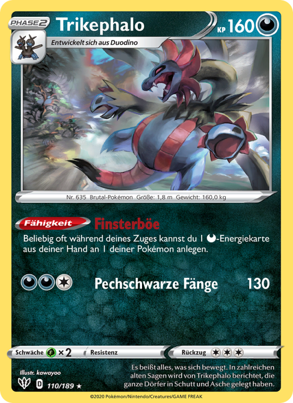 Trikephalo 110 — Darkness Ablaze (German Pokémon TCG card)