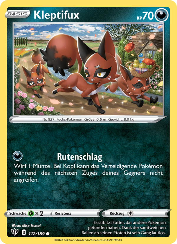 Kleptifux 112 — Darkness Ablaze (German Pokémon TCG card)