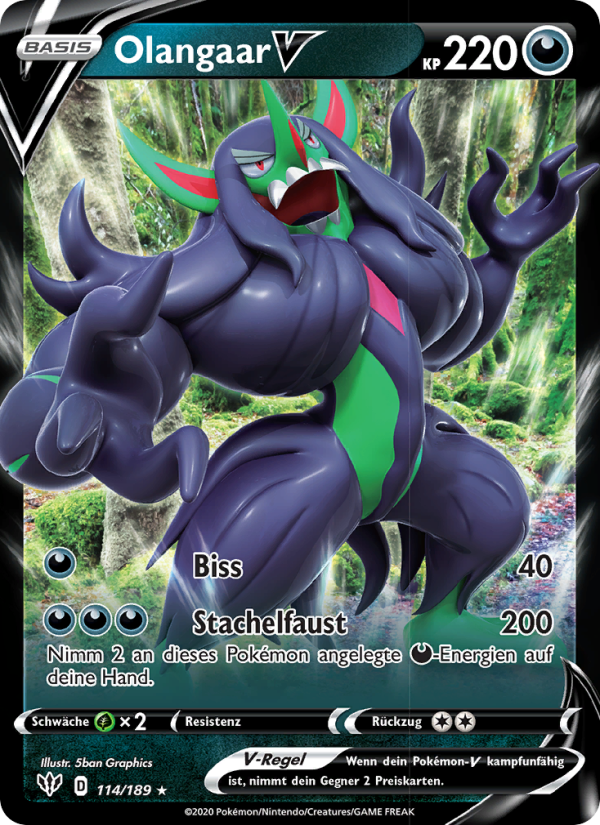 Olangaar V 114 — Darkness Ablaze (German Pokémon TCG card)