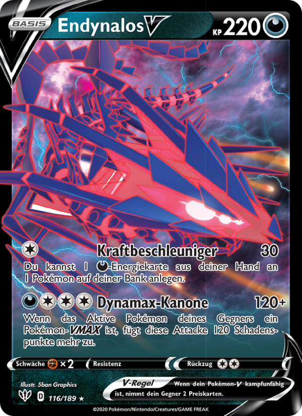 Endynalos V 116 — Darkness Ablaze (German Pokémon TCG card)