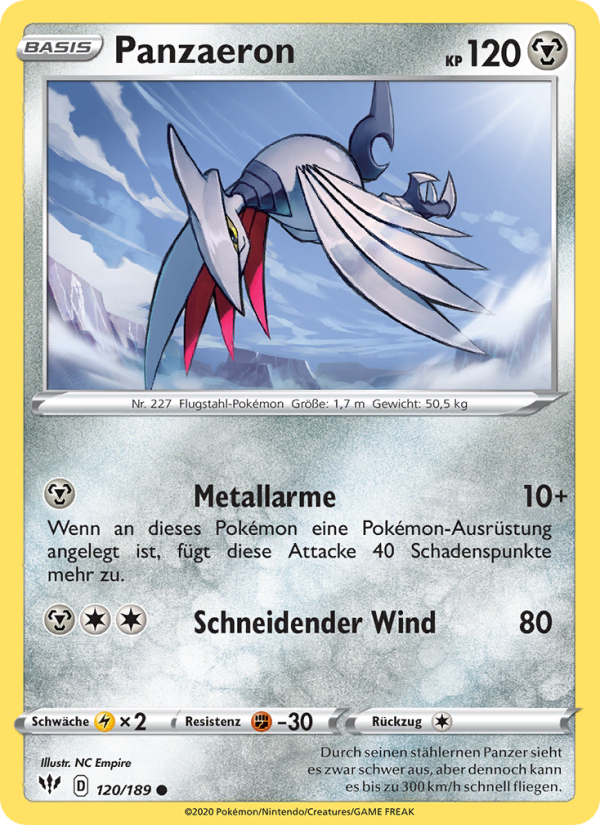 Panzaeron 120 — Darkness Ablaze (German Pokémon TCG card)