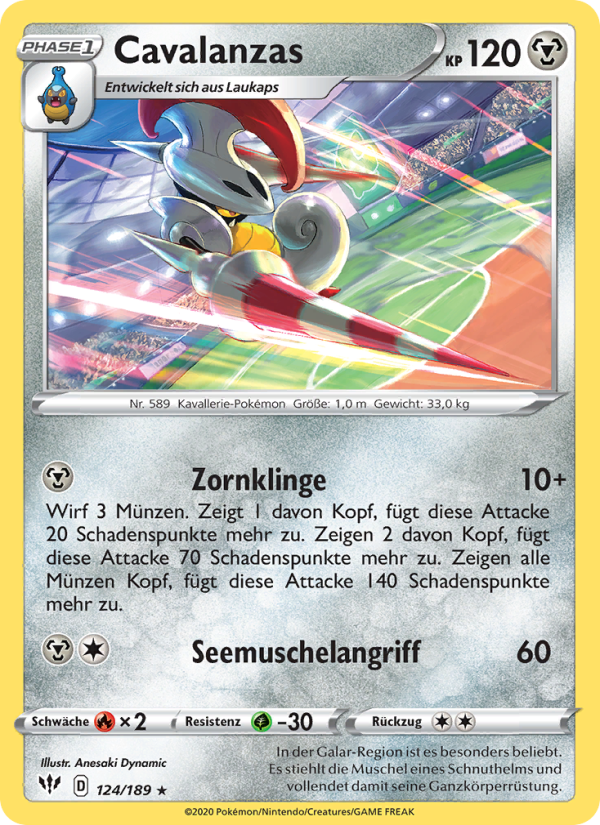 Cavalanzas 124 — Darkness Ablaze (German Pokémon TCG card)