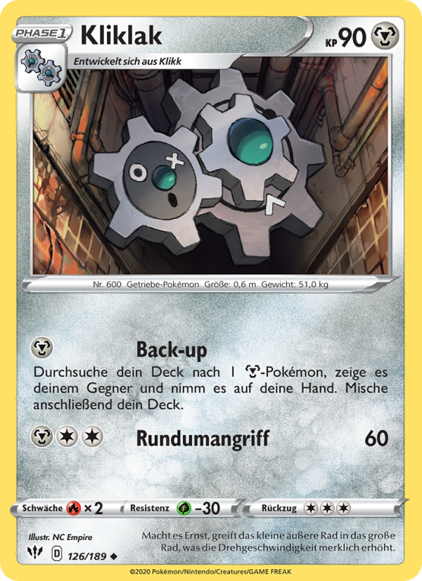 Kliklak 126 — Darkness Ablaze (German Pokémon TCG card)