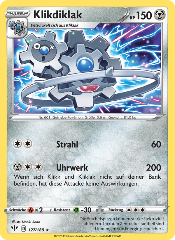 Klikdiklak 127 — Darkness Ablaze (German Pokémon TCG card)