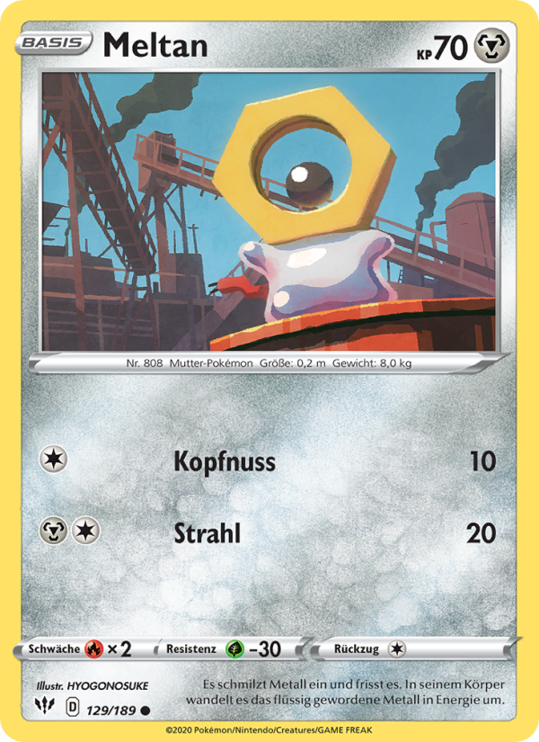 Meltan 129 — Darkness Ablaze (German Pokémon TCG card)