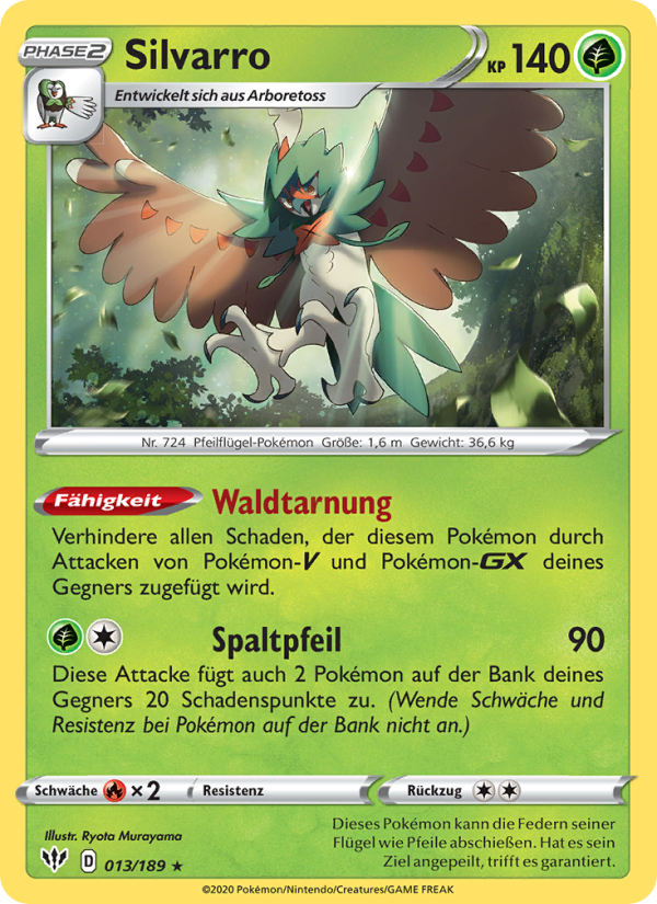 Silvarro 13 — Darkness Ablaze (German Pokémon TCG card)
