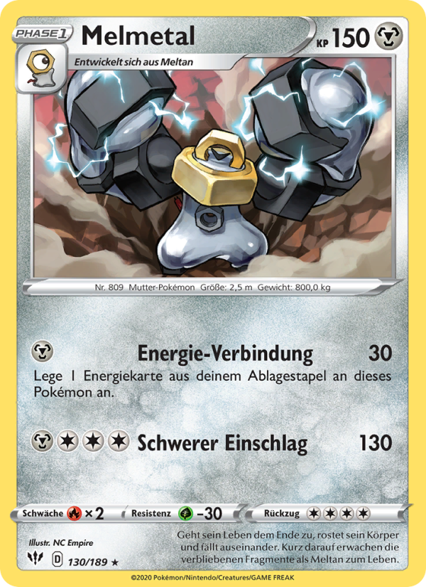 Melmetal 130 — Darkness Ablaze (German Pokémon TCG card)