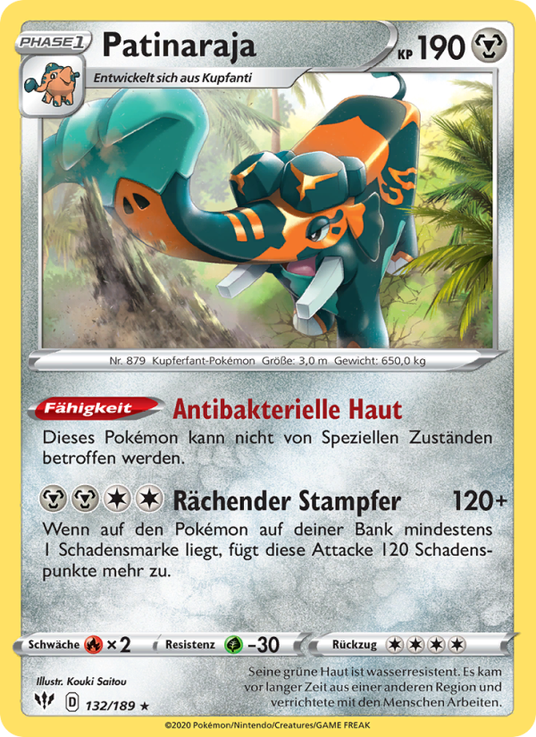 Patinaraja 132 — Darkness Ablaze (German Pokémon TCG card)