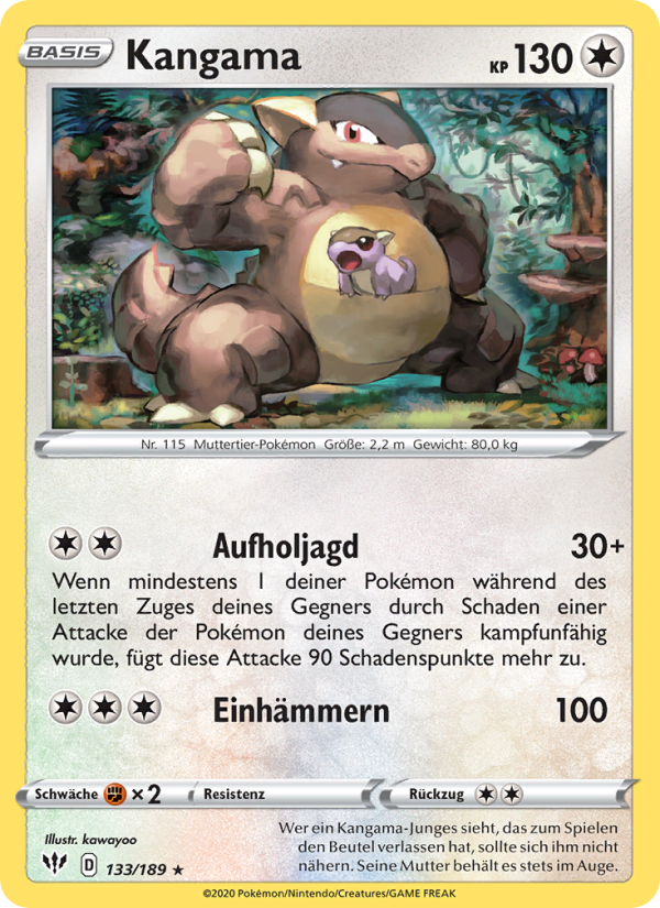 Kangama 133 — Darkness Ablaze (German Pokémon TCG card)