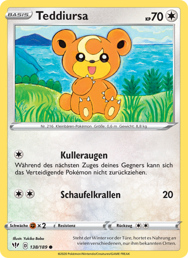 Teddiursa 138 — Darkness Ablaze (German Pokémon TCG card)