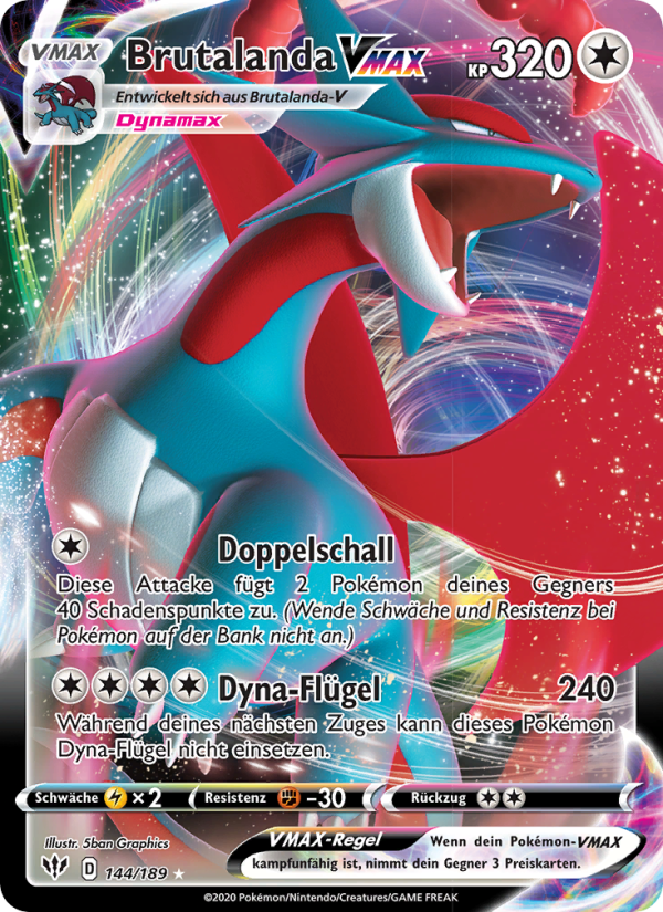 Brutalanda VMAX 144 — Darkness Ablaze (German Pokémon TCG card)