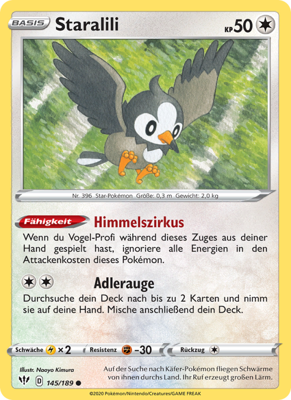Staralili 145 — Darkness Ablaze (German Pokémon TCG card)