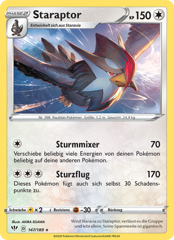 Staraptor 147 — Darkness Ablaze (German Pokémon TCG card)