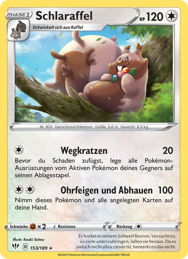 Schlaraffel 153 — Darkness Ablaze (German Pokémon TCG card)