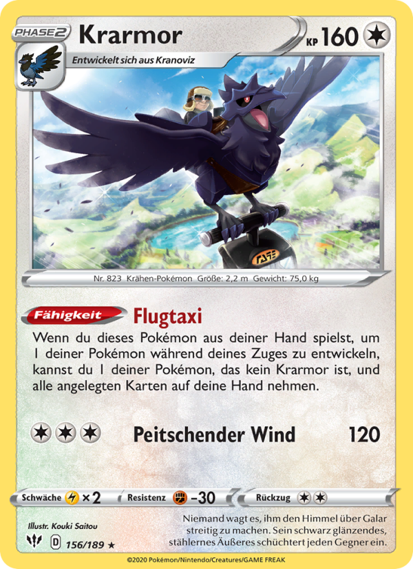 Krarmor 156 — Darkness Ablaze (German Pokémon TCG card)