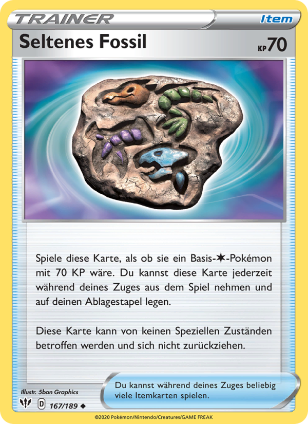 Seltenes Fossil 167 — Darkness Ablaze (German Pokémon TCG card)